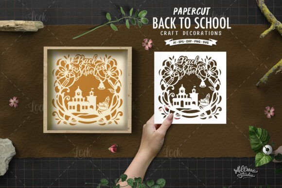 Back to School Building and Floral Frame: Graphics for Crafts