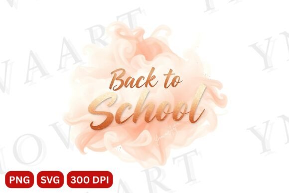 Back to School Gold Brush Foil PNG SVG