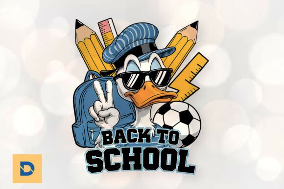 Back to School Goose First Day PNG