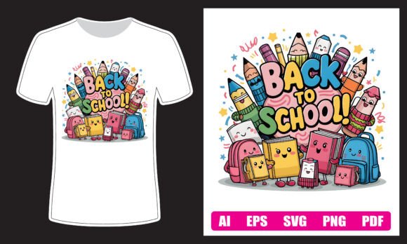 Back to School Printable T Shirt Design