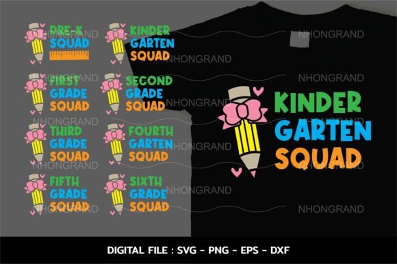 Back to School Svg First Grade Squad Graphics and Crafts