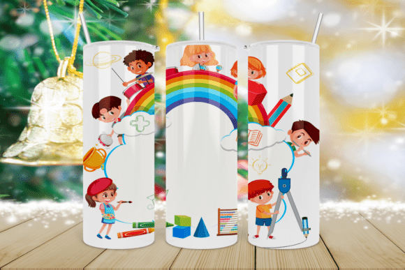 Back to School Tumbler Wrap PNG, School