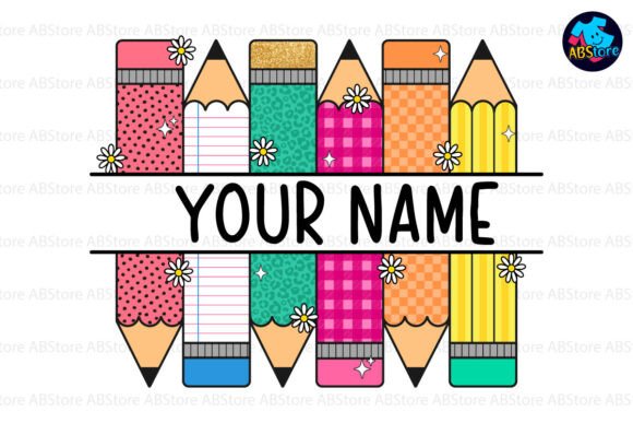 Crayons Name Back to School SVG Graphics