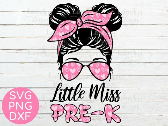 Little Miss Pre-K Back to School Girls Graphics