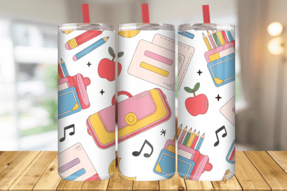 Pastel Back to School Tumbler Wrap Graphics