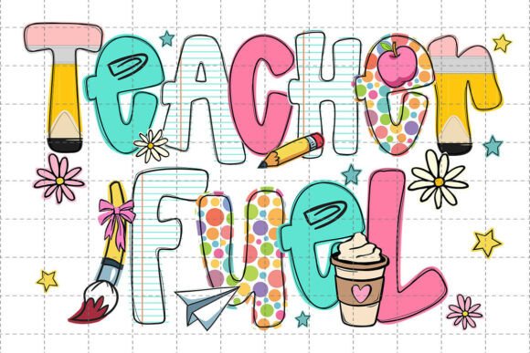 Retro Teacher Fuel Png, Back to School